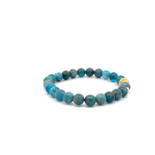 Load image into Gallery viewer, 18K Gold Money Ball Lucky Charm Beads Bracelet Gemstones Apatite 6mm - Rafant
