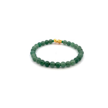 Load image into Gallery viewer, 18K Gold Pixiu Piyao Lucky Charm Bracelet Natural Aventurine Gemstones 6mm
