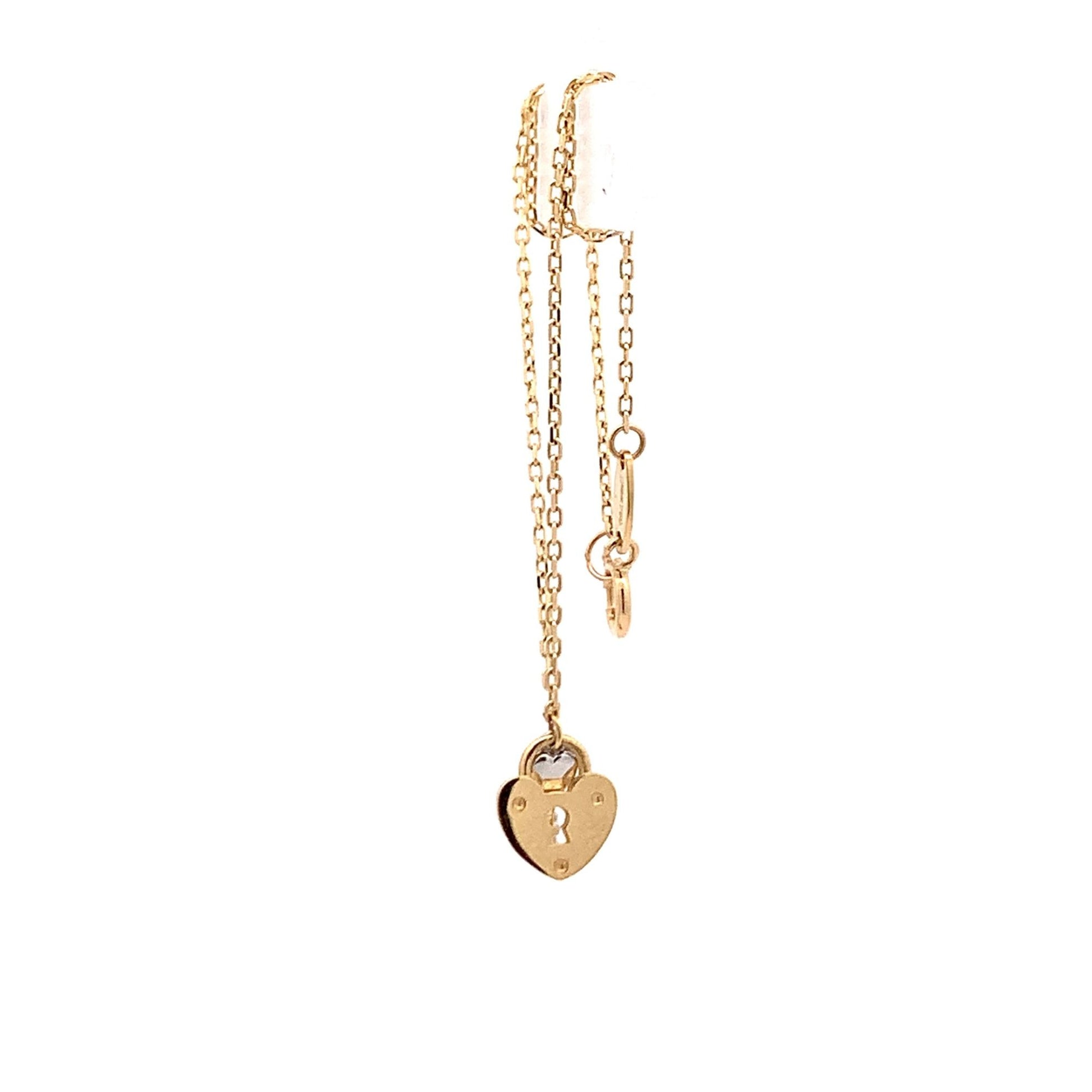 18K Gold Two Tone Gold Bracelet Charms Size 7.5 inches - Rafant