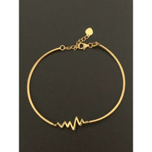 Load image into Gallery viewer, 18K Gold Bracelet Bangle Heart Beat Small ExtraSmall 4.08 grams
