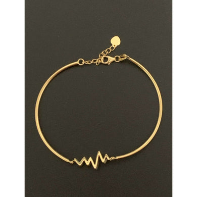 18K Gold Bracelet Bangle Heart Beat Small ExtraSmall 4.08 grams