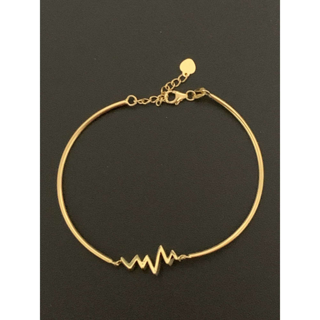 18K Gold Bracelet Bangle Heart Beat Small ExtraSmall 4.08 grams