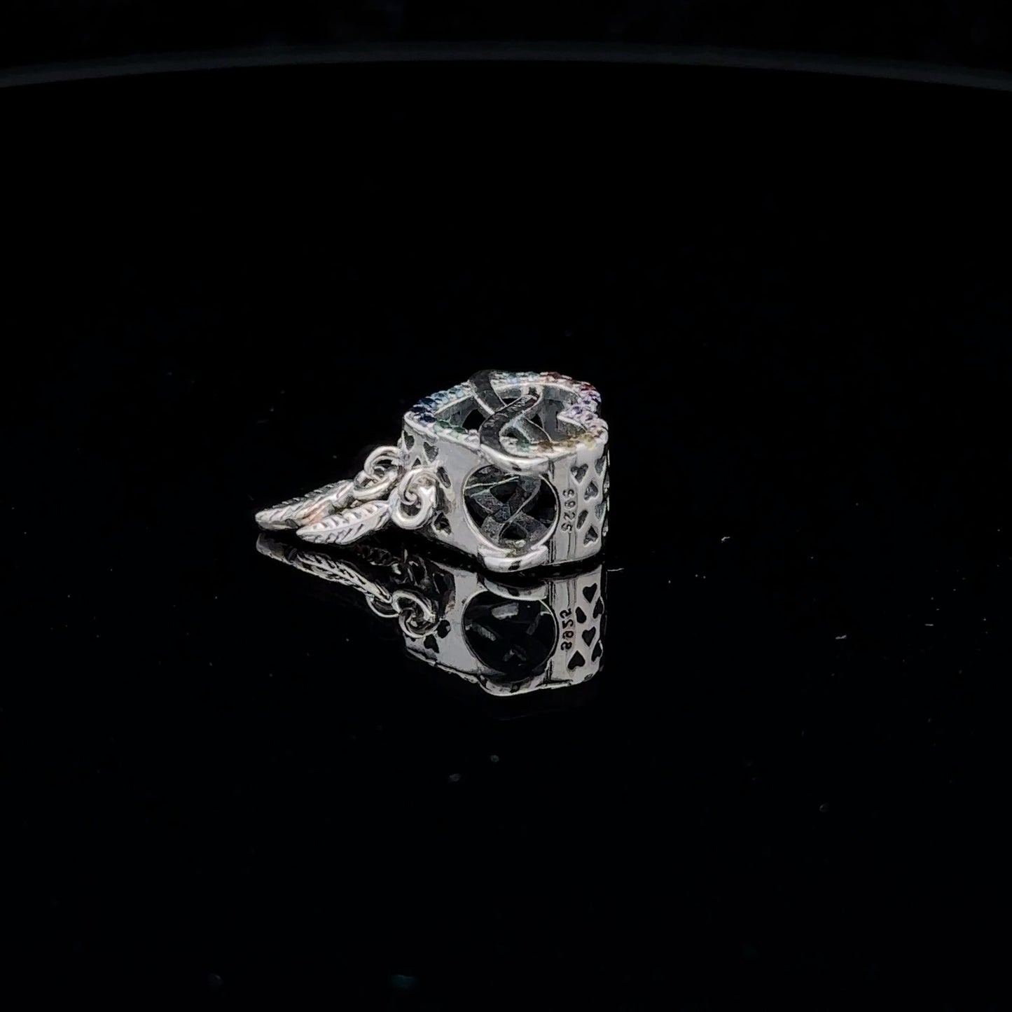 925 Sterling Silver Charm Bead Heart Infinity For Charm Bracelet Necklace - Rafant