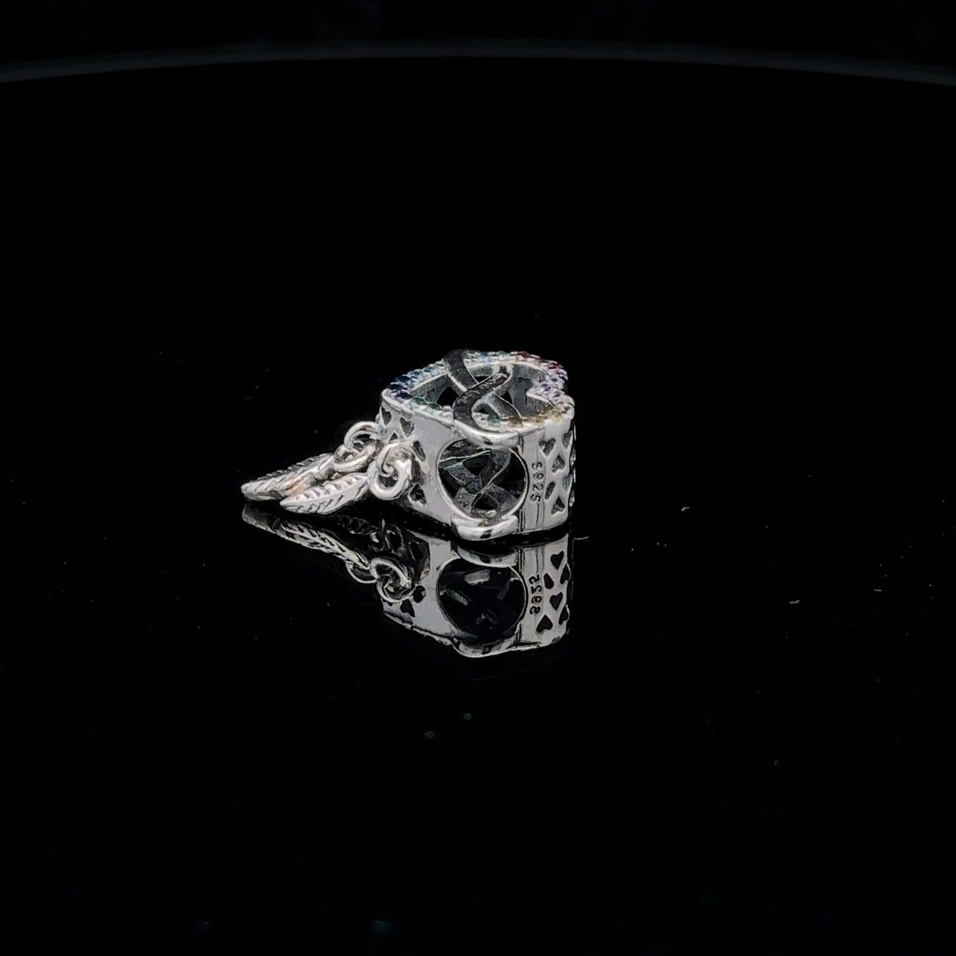 925 Sterling Silver Charm Bead Heart Infinity For Charm Bracelet Necklace - Rafant
