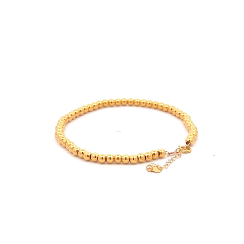 18K Gold Bracelet Beaded Ball Size 6 inches plus 1 inch 1.19 grams - Rafant