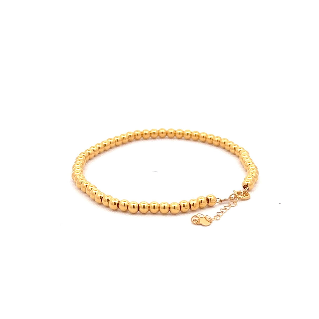 18K Gold Bracelet Beaded Ball Size 6 inches plus 1 inch 1.19 grams - Rafant