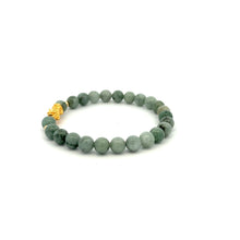 Load image into Gallery viewer, 18K Gold Dragon Pixiu Piyao Lucky Charm Beads Bracelet Gemstones Burmese Jade 6mm - Rafant
