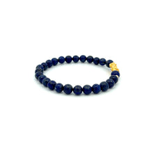 Load image into Gallery viewer, 18K Gold Dragon Pixiu Piyao Lucky Bracelet Beads Gemstone Lapis Lazuli 6mm - Rafant
