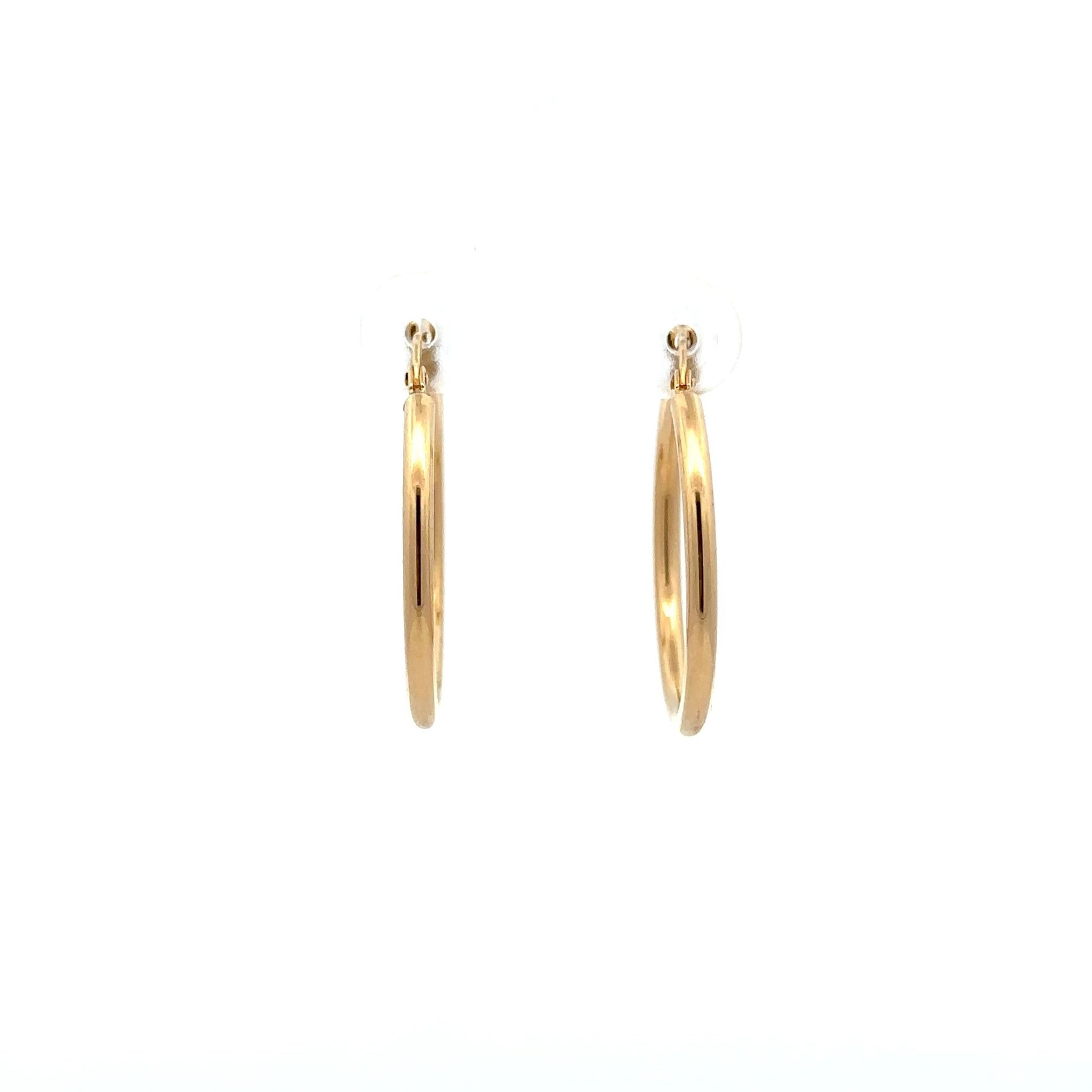 18K Gold Earrings Hoops Polished 1.64 grams - Rafant