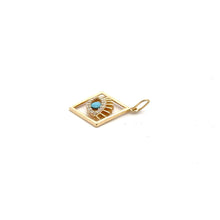 Load image into Gallery viewer, 18K Gold Pendant Evil Eye Cubic Zirconia Blue Glass 1.30grams - Rafant
