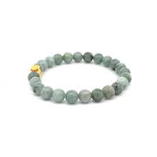 Load image into Gallery viewer, 18K Gold Money Bag Lucky Charm Bracelet Natural Burmese Jade Gemstones 6mm - Rafant
