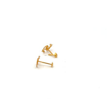 Load image into Gallery viewer, 18K Gold Earrings Stud Screw Type Dollar Sign - Rafant
