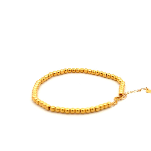 18K Gold Bracelet Beaded Balls Size 6 inches plus 0.75 inch 1.20 grams - Rafant