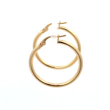 Load image into Gallery viewer, 18K Gold Earrings Hoops Polished Plain 1.52 grams - Rafant
