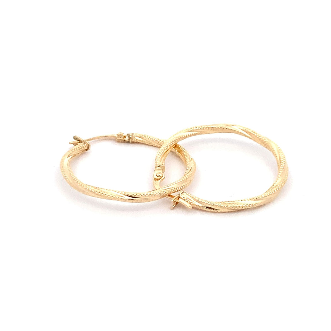 18K Gold Earrings Hoops 1.31 grams - Rafant