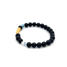 Load image into Gallery viewer, 18K Gold Tube Lucky Charm Bracelet Gemstones Onyx 6mm - Rafant
