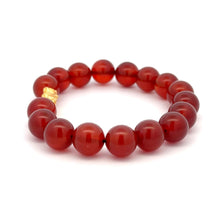 Load image into Gallery viewer, 24K Gold Piyao Pixiu Dragon Lucky Charm Bracelet Gemstones Birthstones Carnelian 9.5 - 10mm S7&quot; - Rafant
