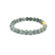 Load image into Gallery viewer, 18K Gold Piyao Pixiu Dragon Lucky Charm Bracelet Gemstones Natural Burmese Jade 6mm - Rafant
