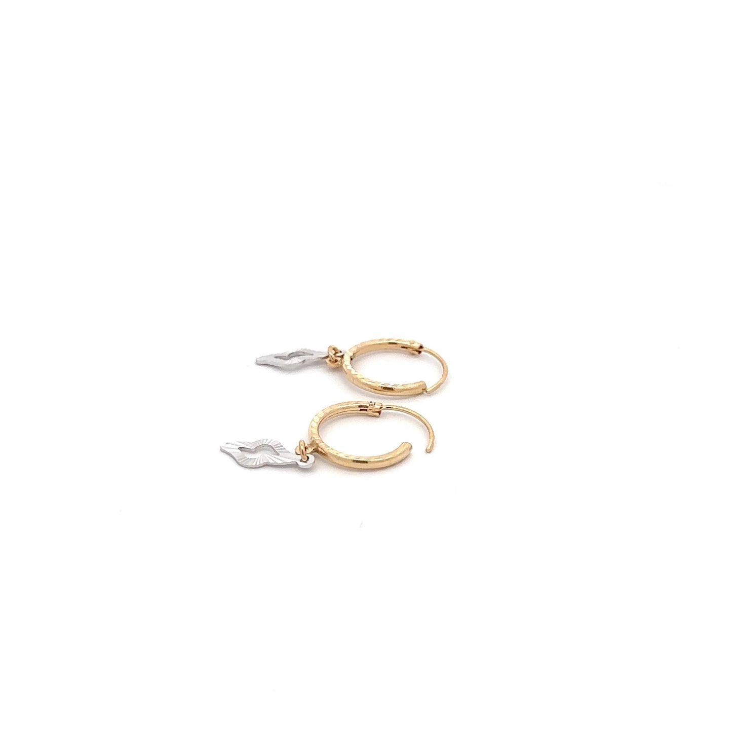 18K Gold Earrings Hoops Two Tone - Rafant
