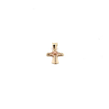 Load image into Gallery viewer, 14k Gold Pendant Cross Religious Two Tone Cubic Zirconia - Rafant
