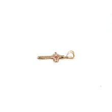 Load image into Gallery viewer, 14k Gold Pendant Cross Religious Two Tone Cubic Zirconia - Rafant
