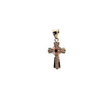 Load image into Gallery viewer, 14k Gold Pendant Cross Religious Two Tone Cubic Zirconia - Rafant
