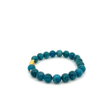 Load image into Gallery viewer, 18K Gold Dragon Pixiu Piyao Lucky Charm Beads Bracelet Gemstones Apatite 8mm - Rafant
