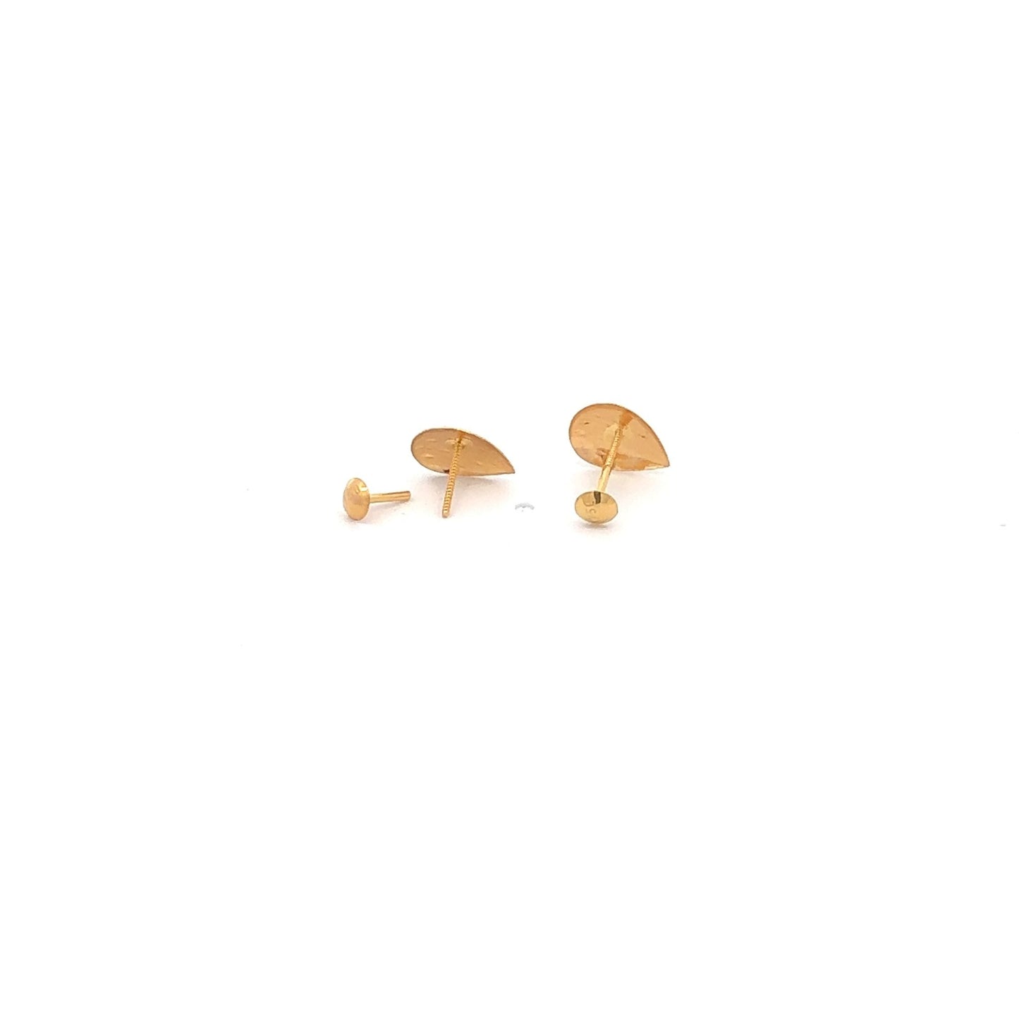18K Gold Earrings Screw Type Tear Drop - Rafant