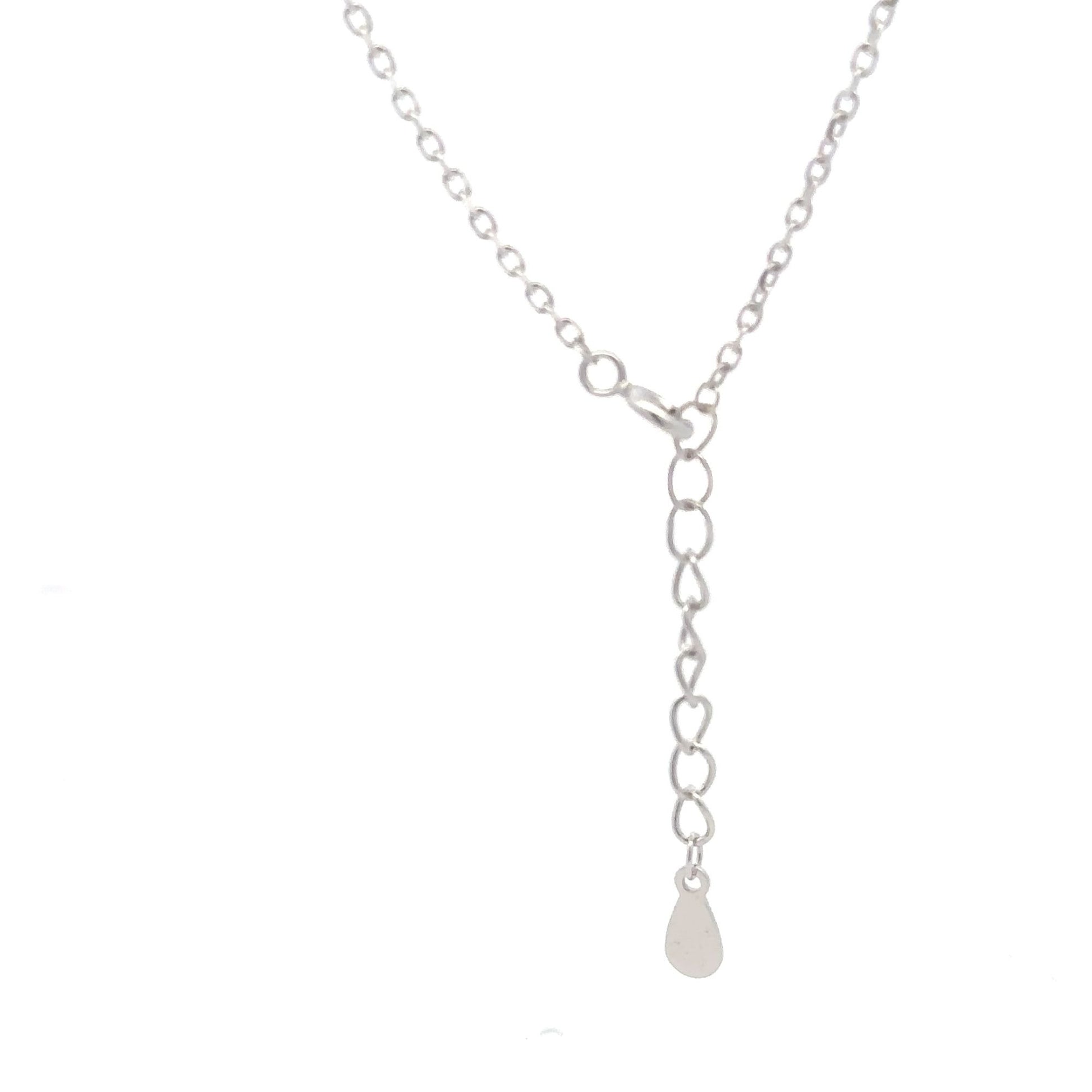 925 Sterling Silver Necklace 17 inches Chain Red Agate Clover Pendant - Rafant