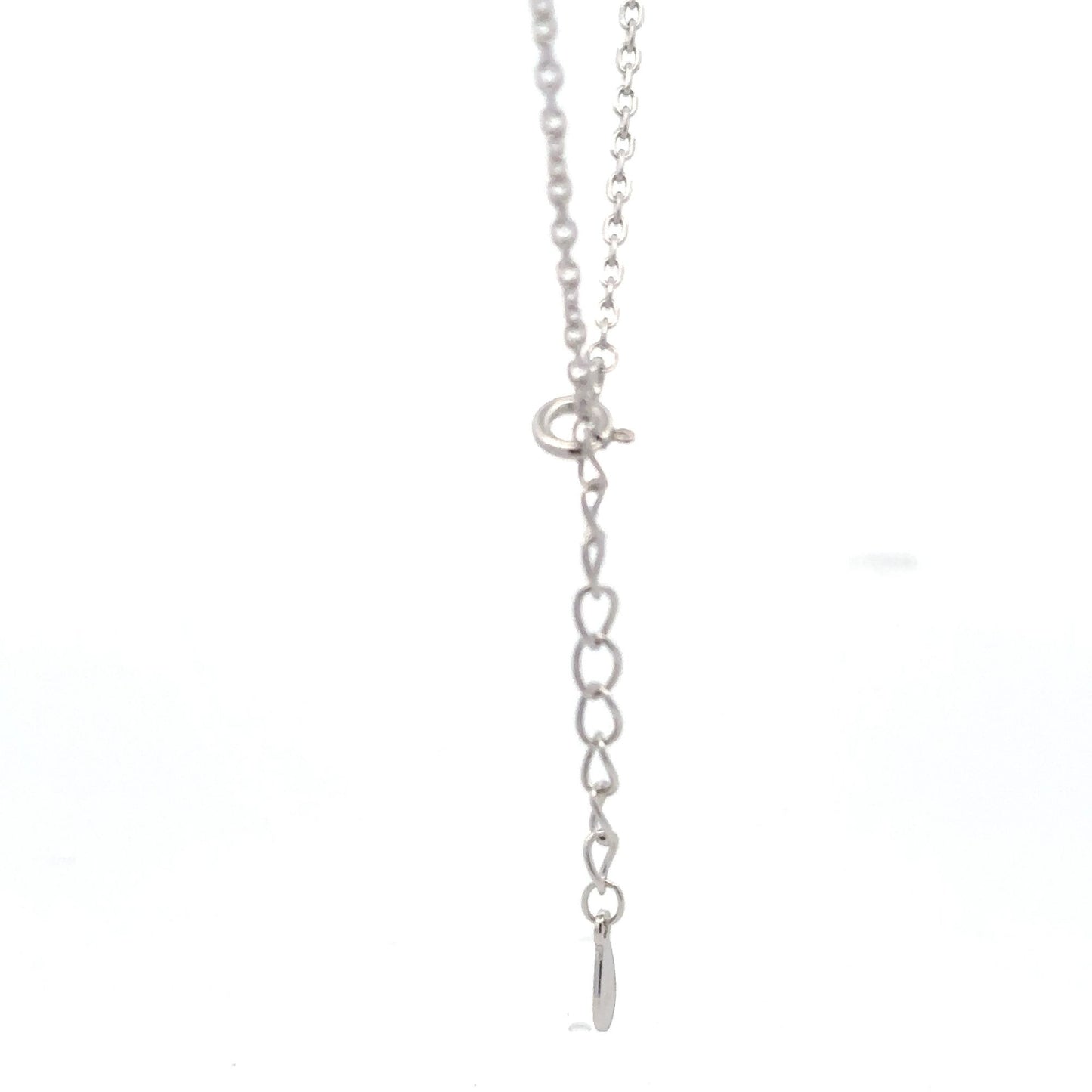 925 Sterling Silver Necklace 17 inches Chain Red Agate Clover Pendant - Rafant