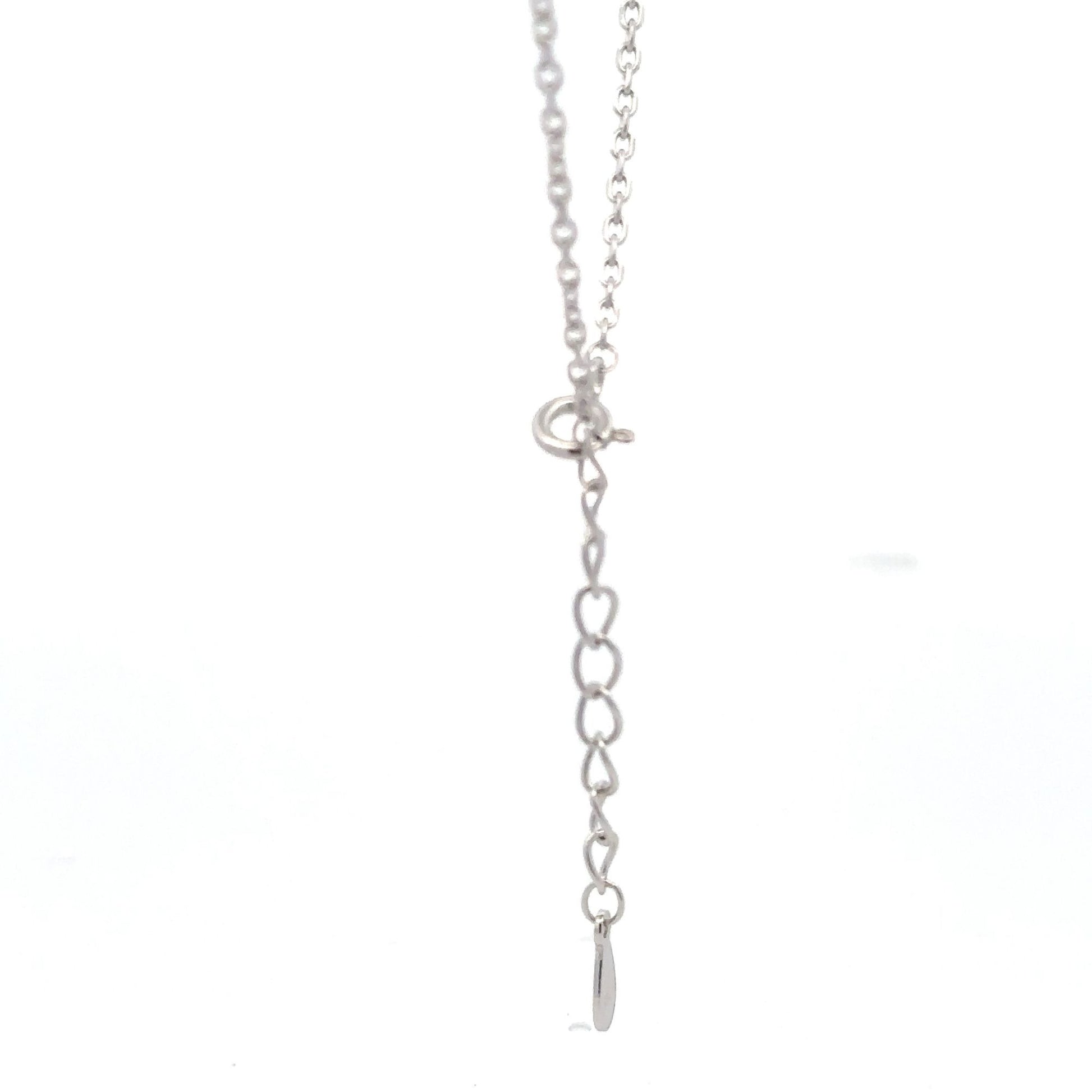 925 Sterling Silver Necklace 17 inches Chain Red Agate Clover Pendant - Rafant