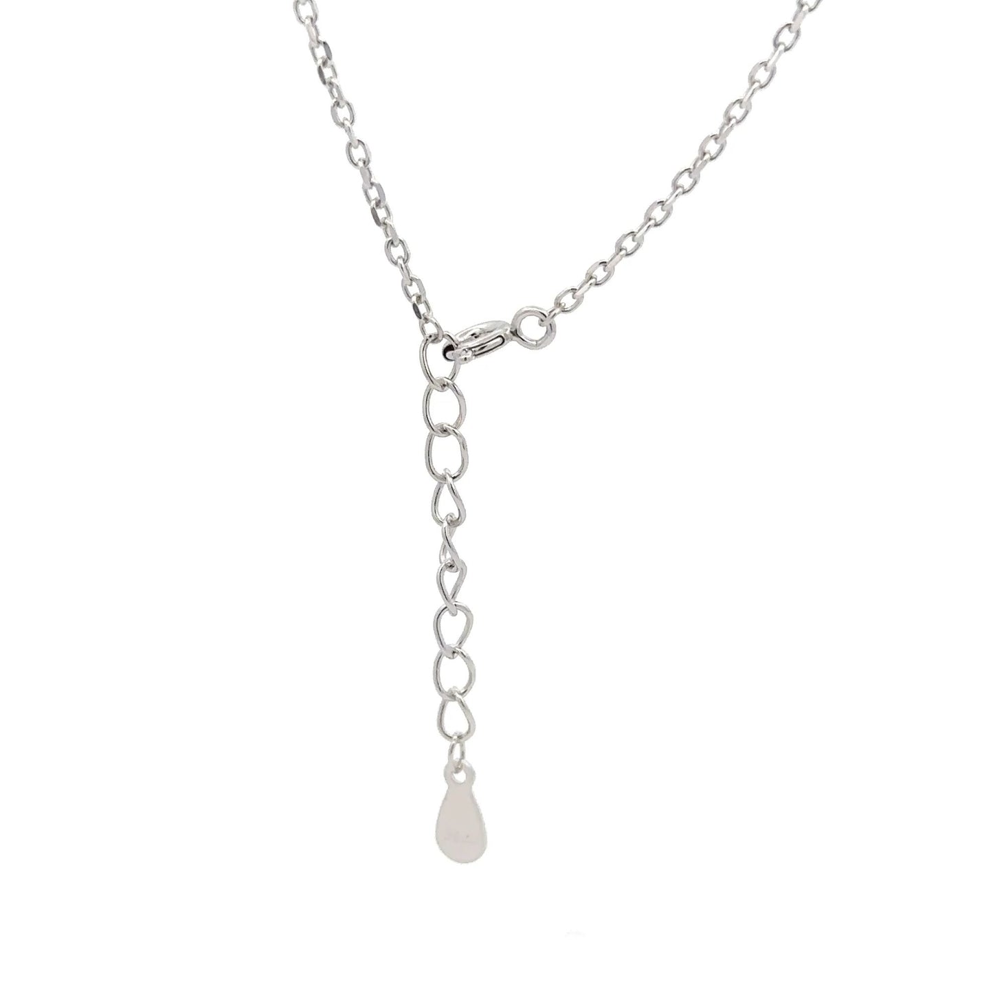 925 Sterling Silver Necklace 17 inches Chain Red Agate Clover Pendant - Rafant