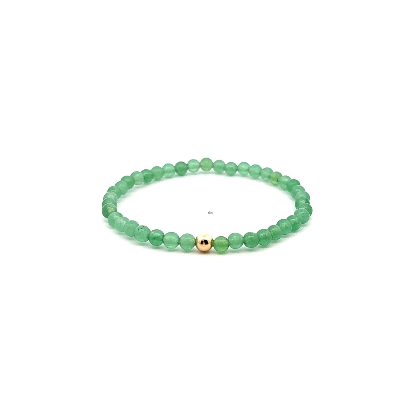 Natural Aventurine Gemstones Mini 4mm 18K Gold Charm Bead - Rafant