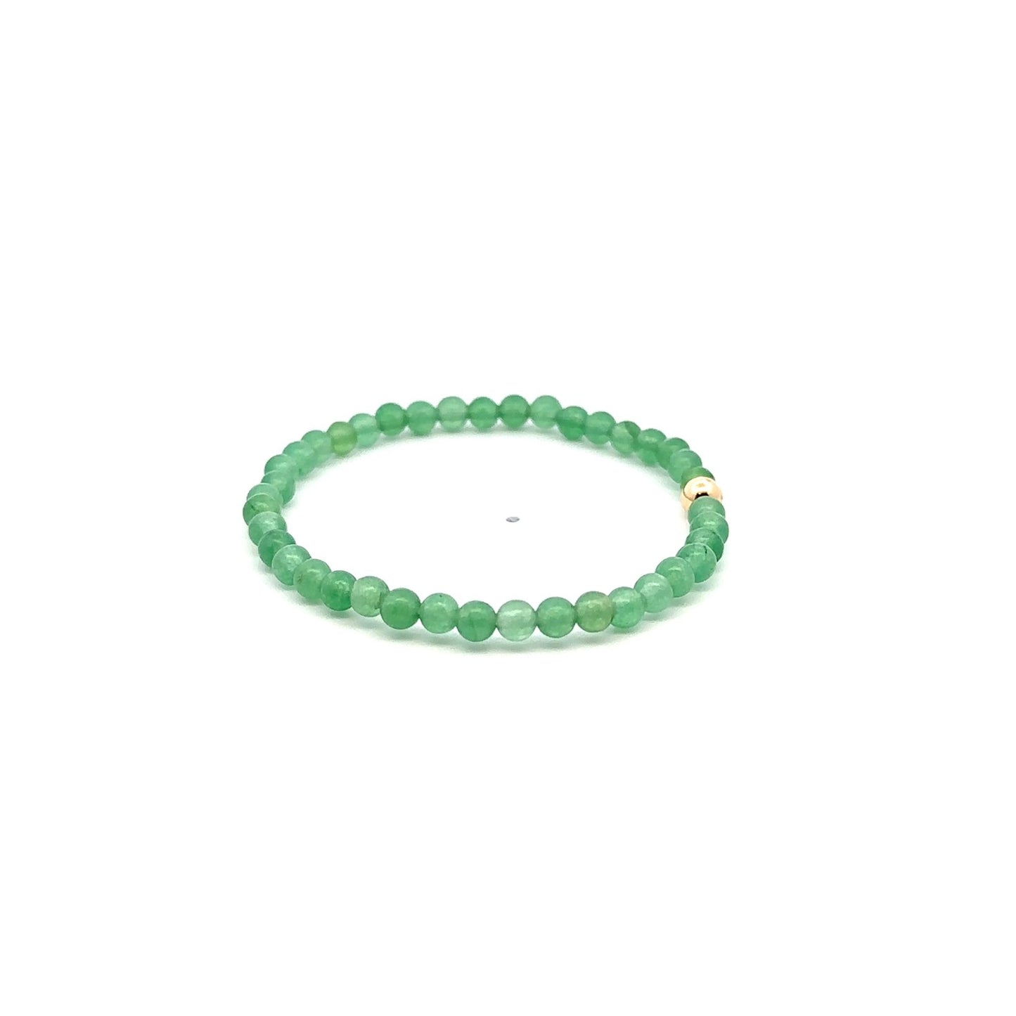 Natural Aventurine Gemstones Mini 4mm 18K Gold Charm Bead - Rafant