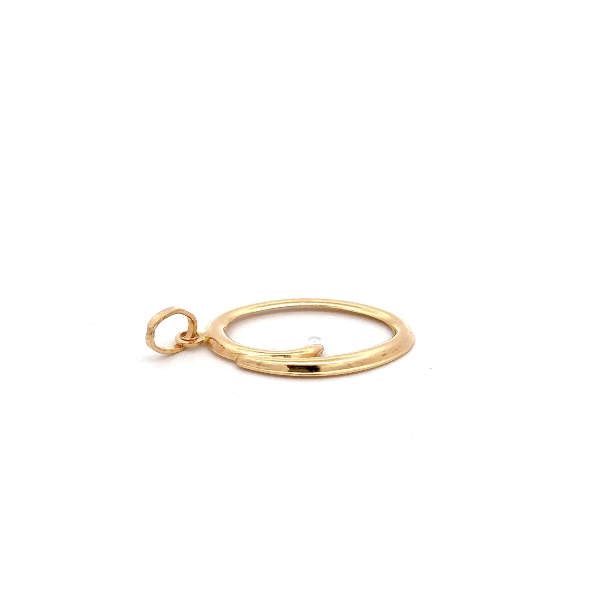 18K Gold Pendant Letter O Initial 1.06 grams - Rafant