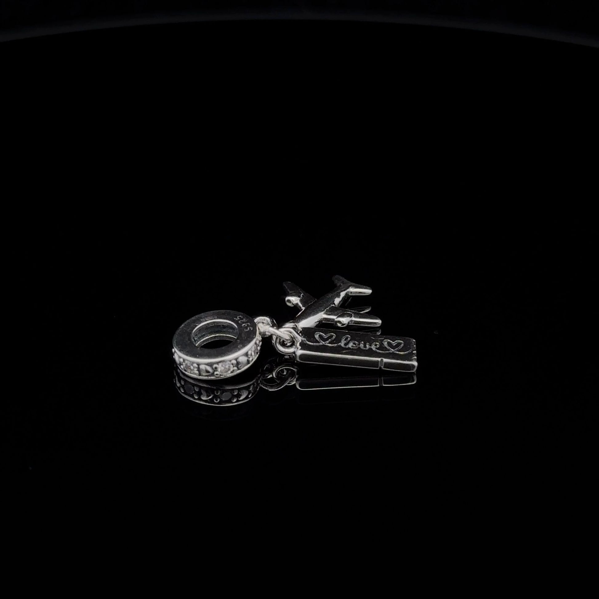 925 Sterling Silver Charm Bead Plane Ticket Travel For Charm Bracelet Necklace - Rafant