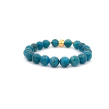 Load image into Gallery viewer, 18K Gold Money Bag Lucky Charm Beads Bracelet Gemstones Apatite 8mm - Rafant
