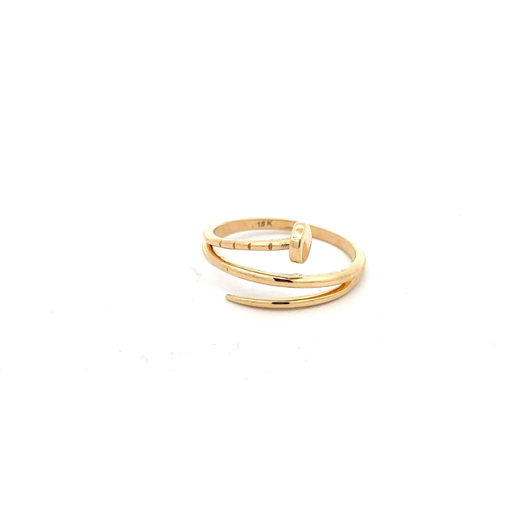 18K Gold Ring Size 8 Spiral - Rafant