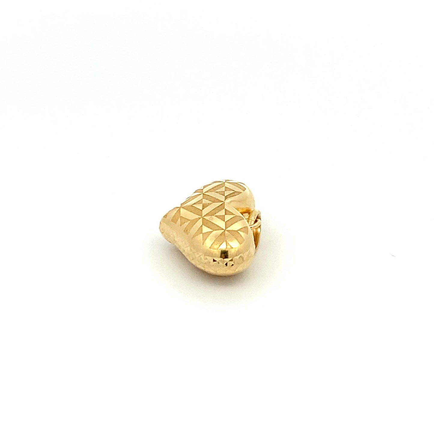 18K Yellow Gold Pendant Puffed Heart 2.10 grams - Rafant