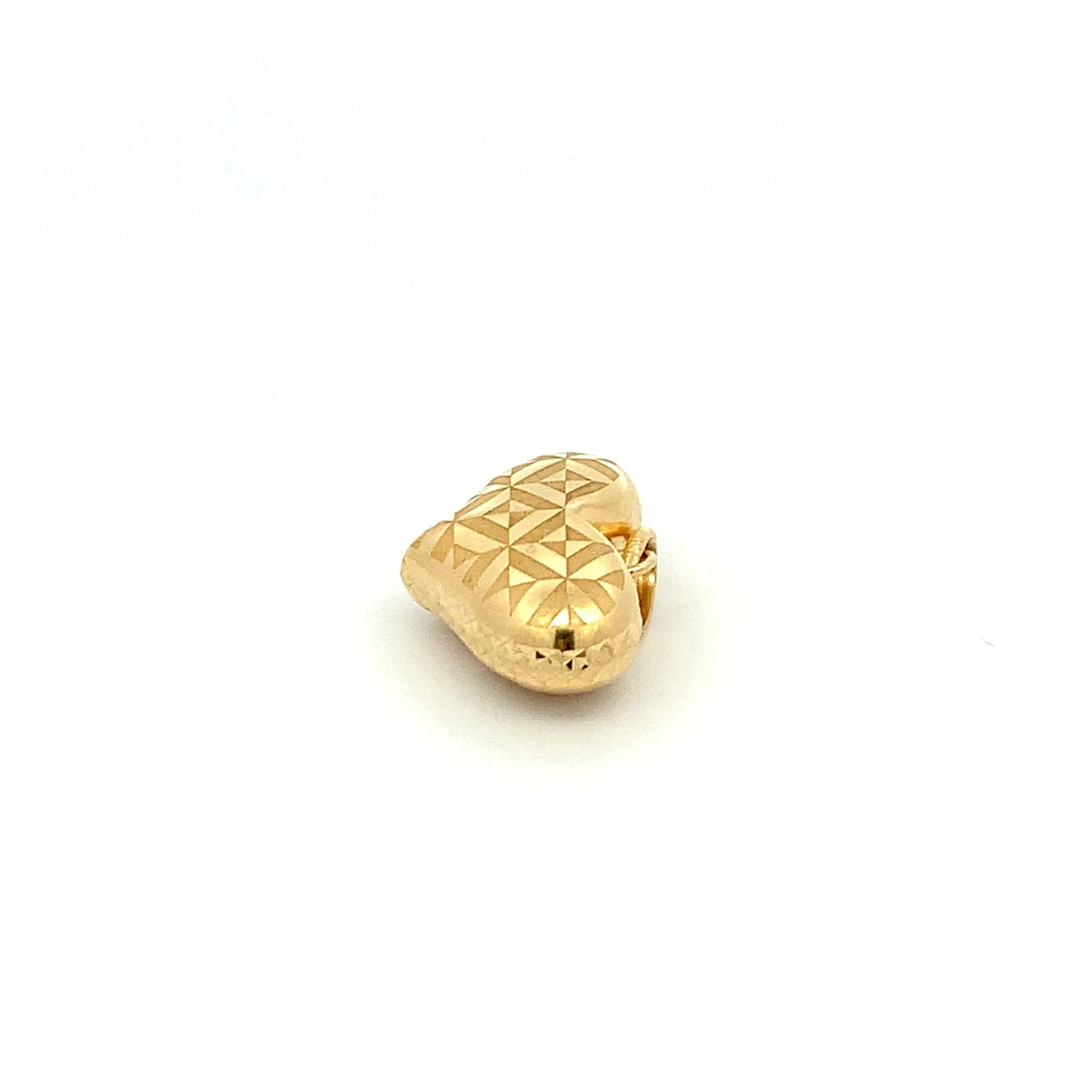 18K Yellow Gold Pendant Puffed Heart 2.10 grams - Rafant