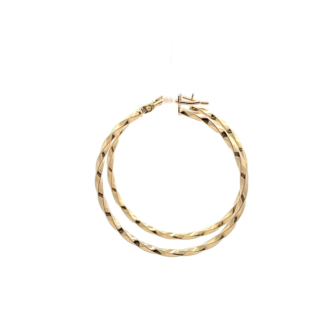 18K Gold Earrings Hoops Spiral 1.71 grams - Rafant