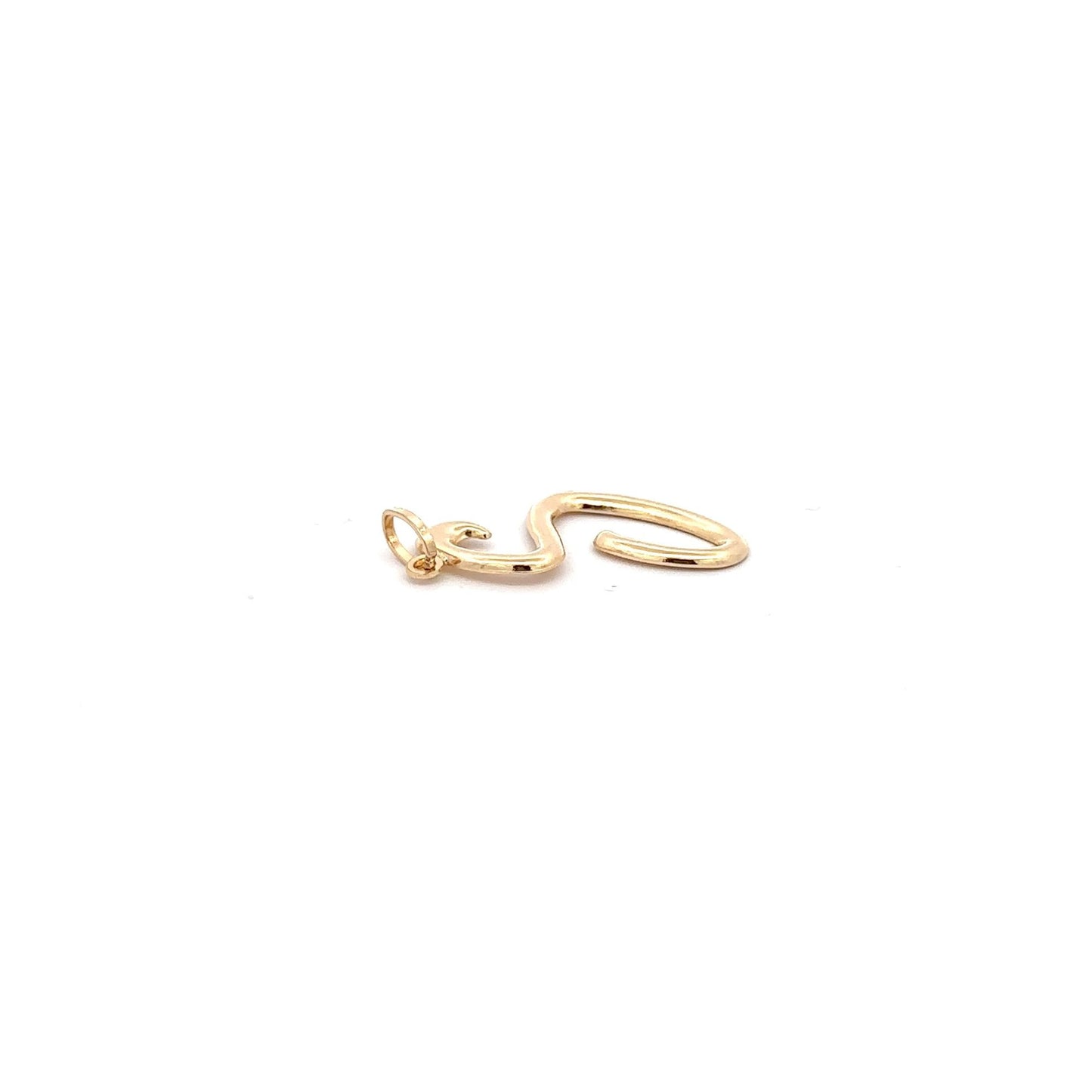 18K Gold Pendant Letter Initial S - Rafant