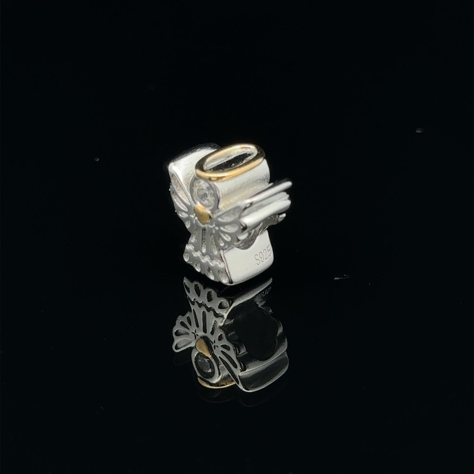 925 Sterling Silver Charm Bead Angel For Charm Bracelet Necklace - Rafant