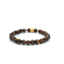 Load image into Gallery viewer, 18K Gold Money Bag Lucky Charm Beads Bracelet Gemstones Tiger&#39;s Eye 6mm - Rafant
