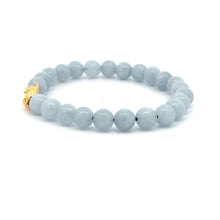 Load image into Gallery viewer, 18K Gold Dragon Pixiu Piyao Lucky Charm Bracelet Gemstones Aquamarine ALL Sizes - Rafant
