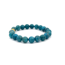 Load image into Gallery viewer, 18K Gold Money Ball Lucky Charm Beads Bracelet Gemstones Apatite 8mm - Rafant
