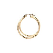 Load image into Gallery viewer, 18K Gold Earrings Hoops Spiral 1.22 grams - Rafant
