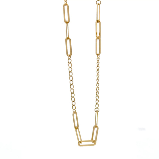 18K Gold Bracelet Paperclip Cable Link Size 6 inches plus 1.5 inches Extension 1.35 grams - Rafant