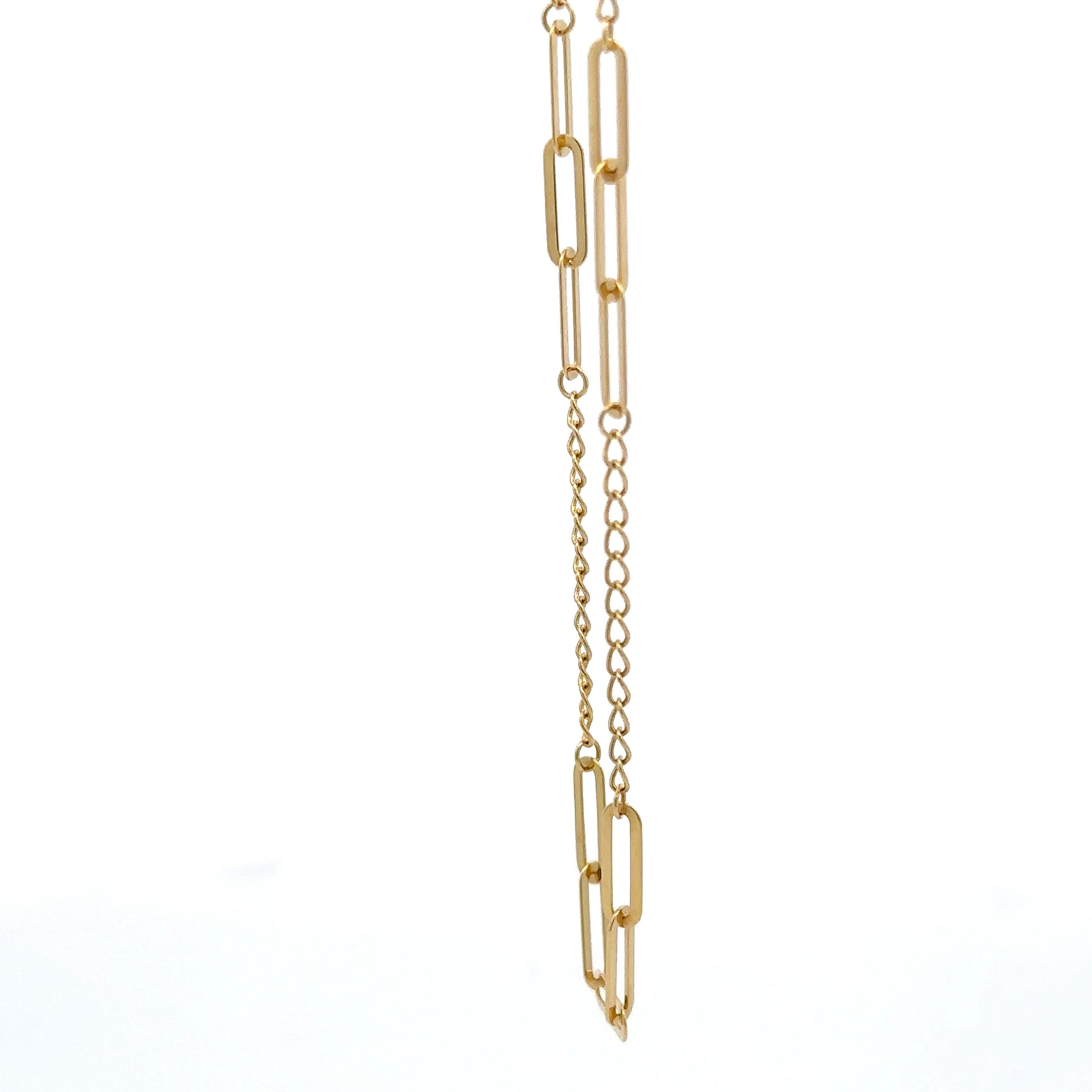 18K Gold Bracelet Paperclip Cable Link Size 6 inches plus 1.5 inches Extension 1.35 grams - Rafant