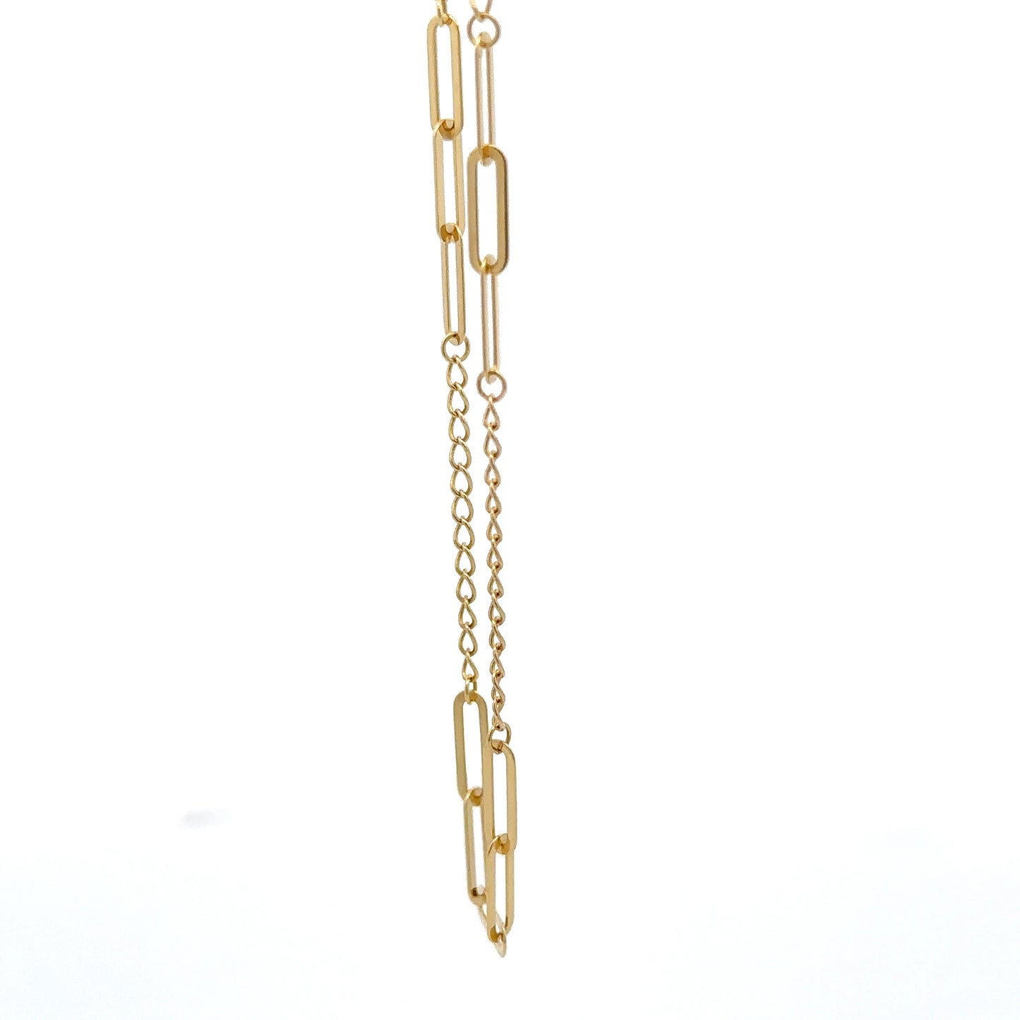 18K Gold Bracelet Paperclip Cable Link Size 6 inches plus 1.5 inches Extension 1.35 grams - Rafant